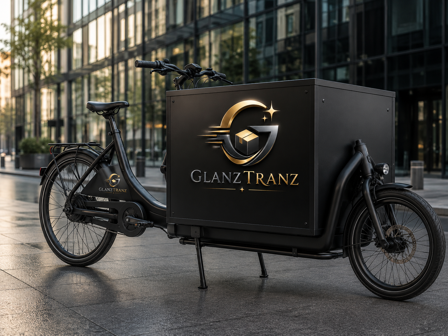 Fahrradkurier in der Stadt